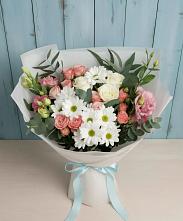 Букет цветов из:  Розы, Лизиантусы и Хризантемы в Севске