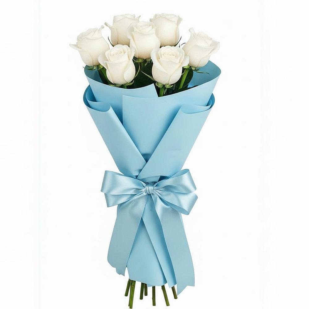Букет 7 белых роз Проуд в Севске