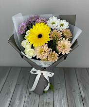 Букет цветов из:  Розы, Герберы и Хризантемы #REPLACE_PRED# Севске
