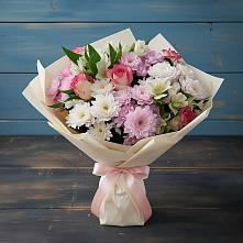 Букет цветов из:  Хризантемы, Альстромерии и Розы в Севске
