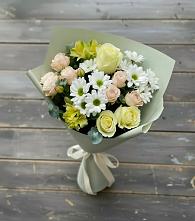 Букет цветов из:  Альстромерии, Розы и Хризантемы в Севске