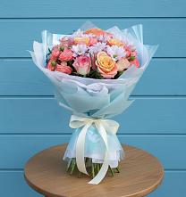 Букет цветов из:  Хризантемы и Розы в Севске