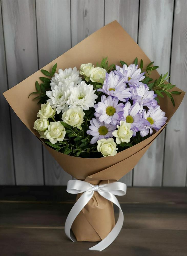 Букет цветов из: Хризантемы и Розы в Севске
